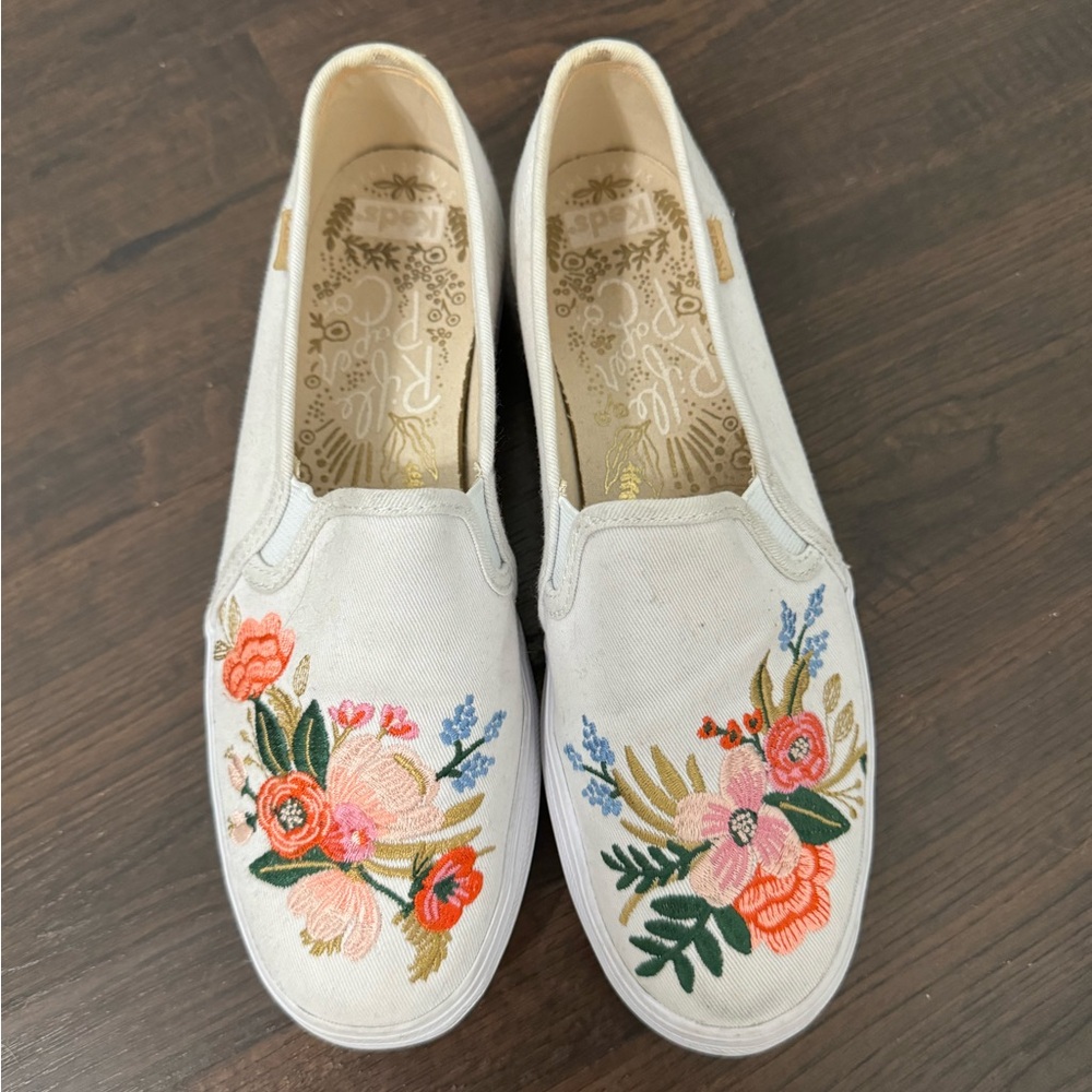 KEDS embroidered slip on shoes